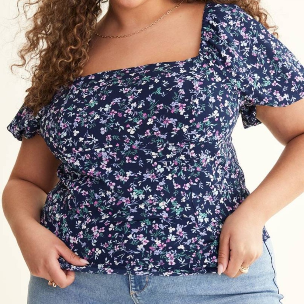 Penningtons Printed Crepe Blouse with Short Balloon Sleeves